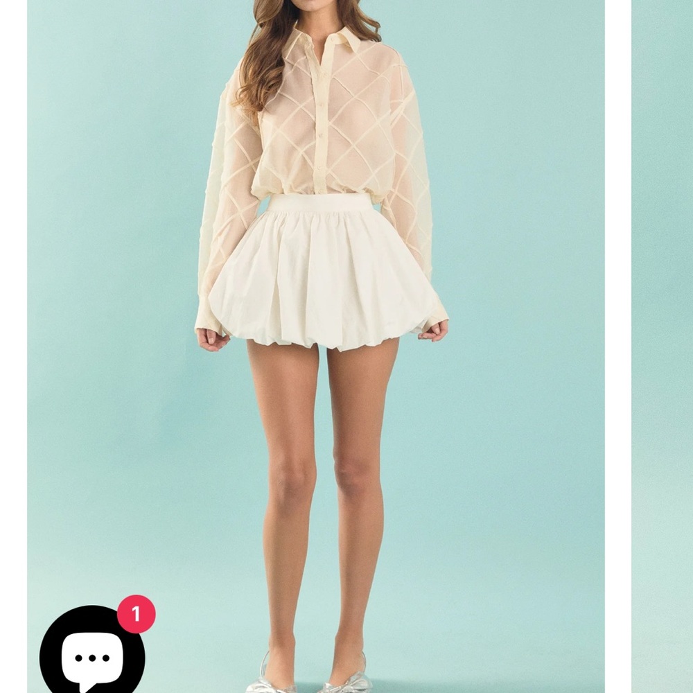 Endless Rose Cream bubble Skirt